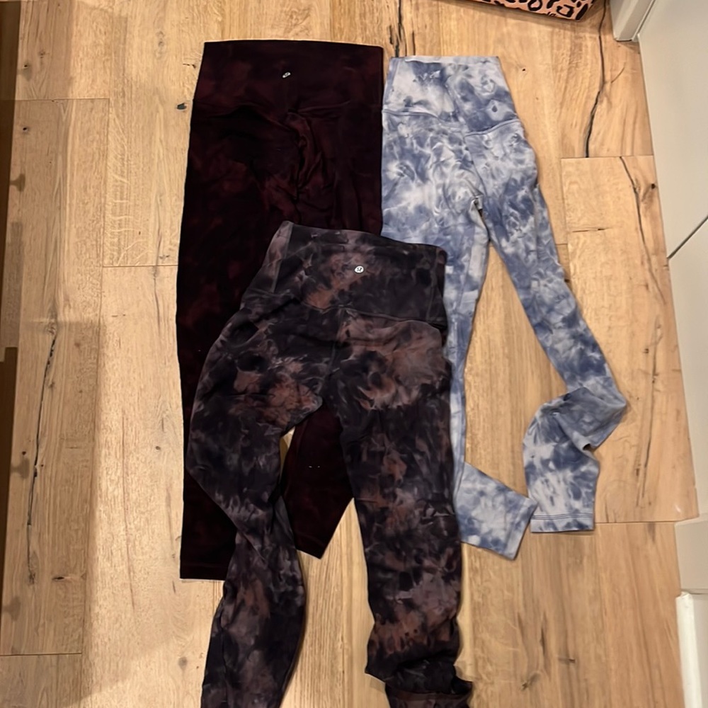 Lulu lemon tie dye leggings, $65-80 each